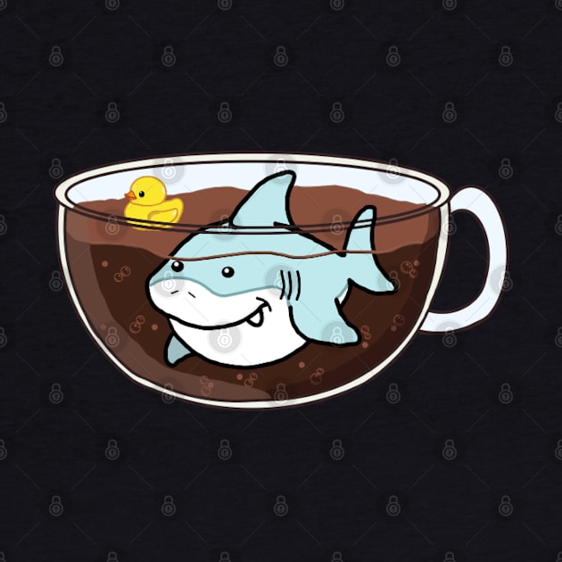 Jawva (Cute Shark Swimming in Coffee) by Octopus Cafe